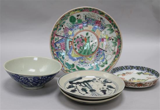 A group of Chinese and Japanese bowls and dishes